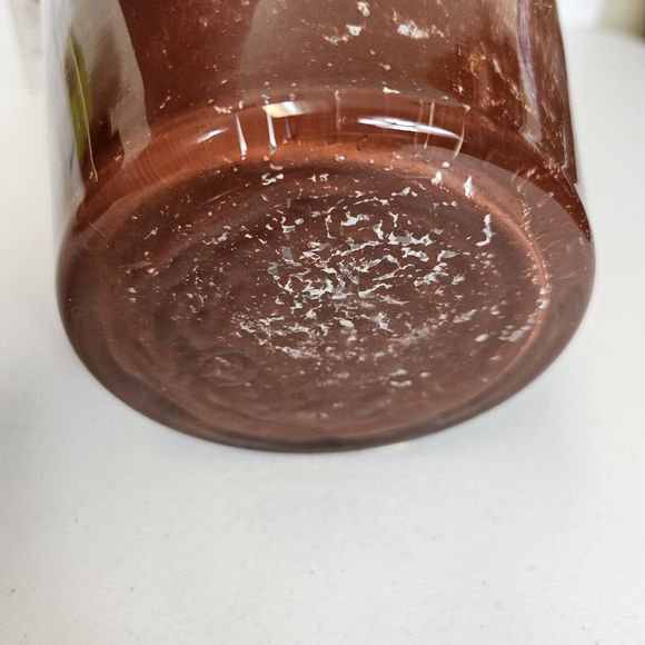 Murano Glass Flower Vase Deep Pink Swirl Gloss Italy Traditional Cristalvi 8x14" - Picture 14 of 16